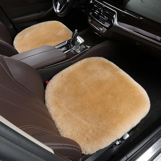 Fluffy Genuine Australia Sheepskin Car Seat Cover - Image 2