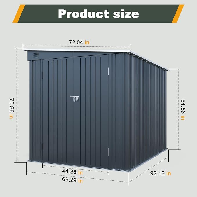 6x8FT Outdoor Storage Shed - Image 7