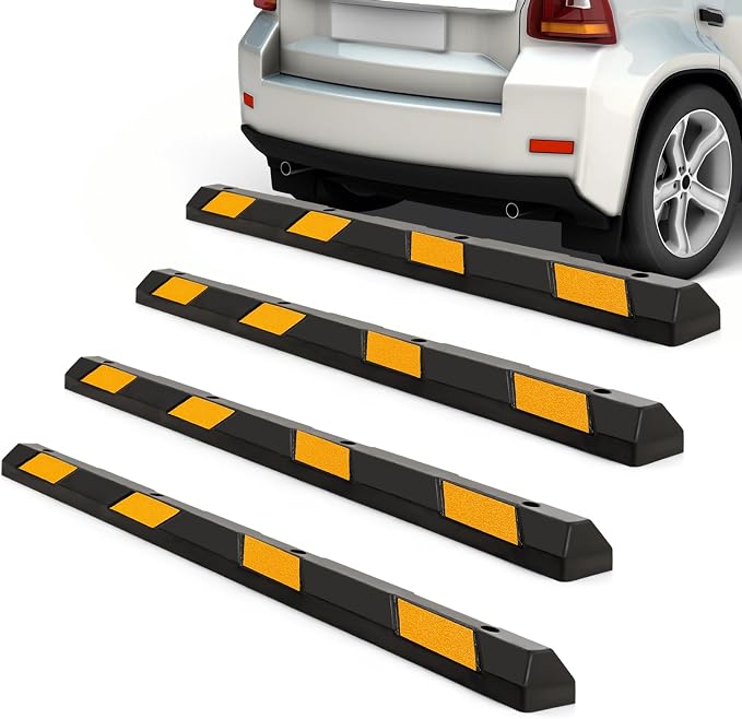Goplus Parking Block, 72” Rubber Parking Bumpers by Goplus