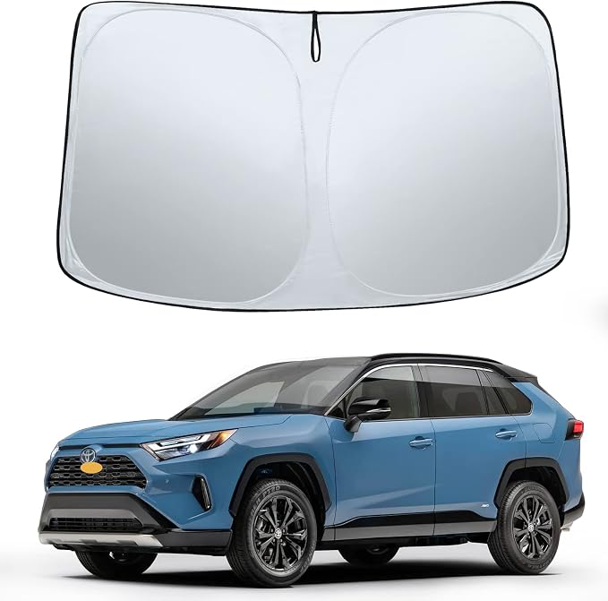 Sze Windshield Sunshade for Toyota RAV4 2019-2023 2024 2025, Foldable Front by Sze