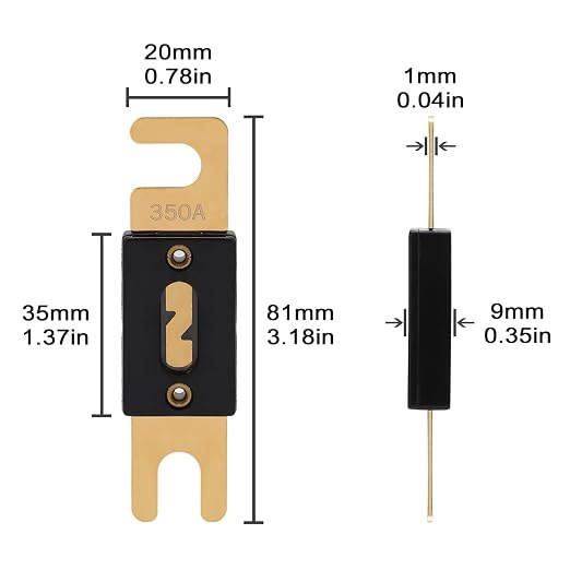 350A ANL Fuse 350 Amp Inline Blade Fuses 32V - Image 2