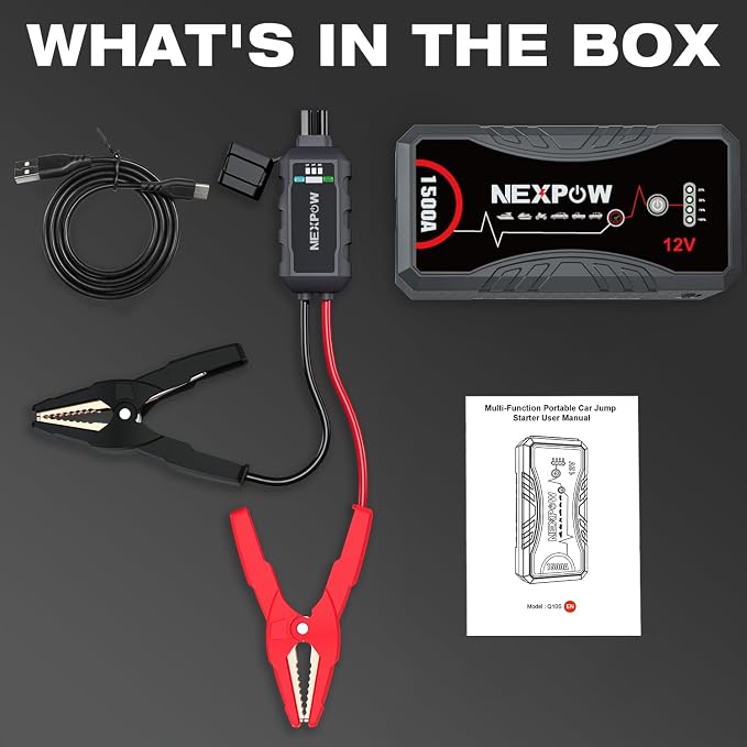NEXPOW Car Jump Starter Car Battery Jump Starter Pack 1500A Peak Q10S - Image 7