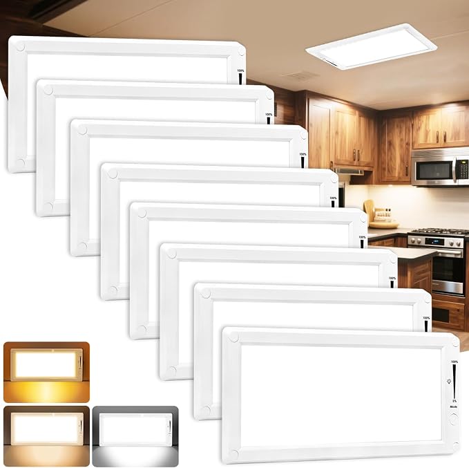8 Pack RV Lights Interior, 3 Color RV LED Super Bright Fixture, 12V RV Ceiling by SFNN