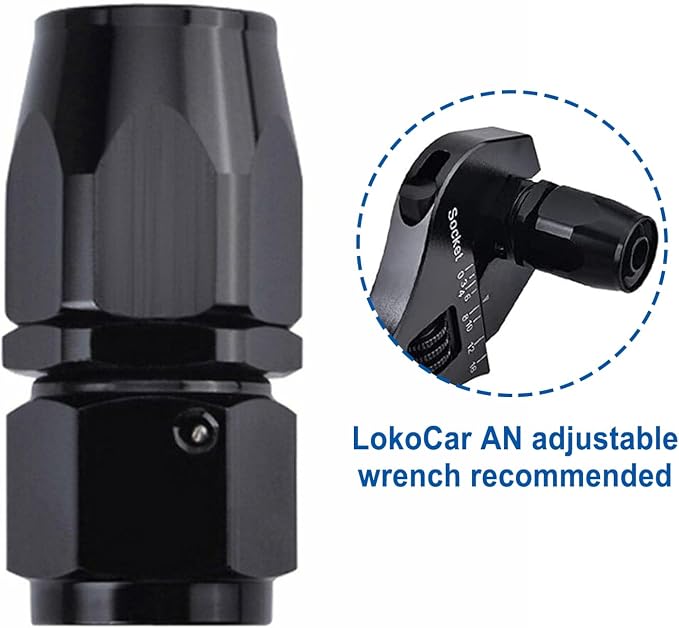 LokoCar 10AN Hose End Fitting 0° Straight Swivel - Image 5
