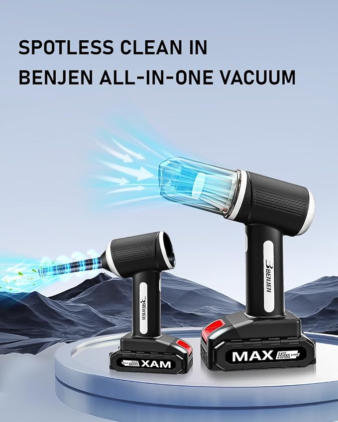 BENJEN Portable Vacuum Cleaner for Car, Cordless Handheld Car Vacuum 16000PA - Image 2