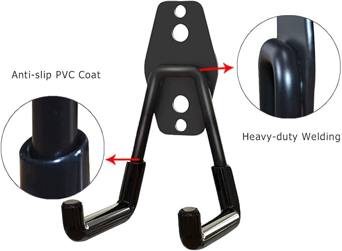2 Pack Garage Storage Utility Hooks，Garage Garden Tool Organizer，Steel Wall - Image 3