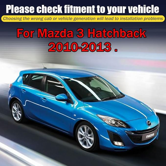 Rain Guards for Mazda 3 Hatchback 2010-2013, Tape-on Side Window Deflectors for - Image 6