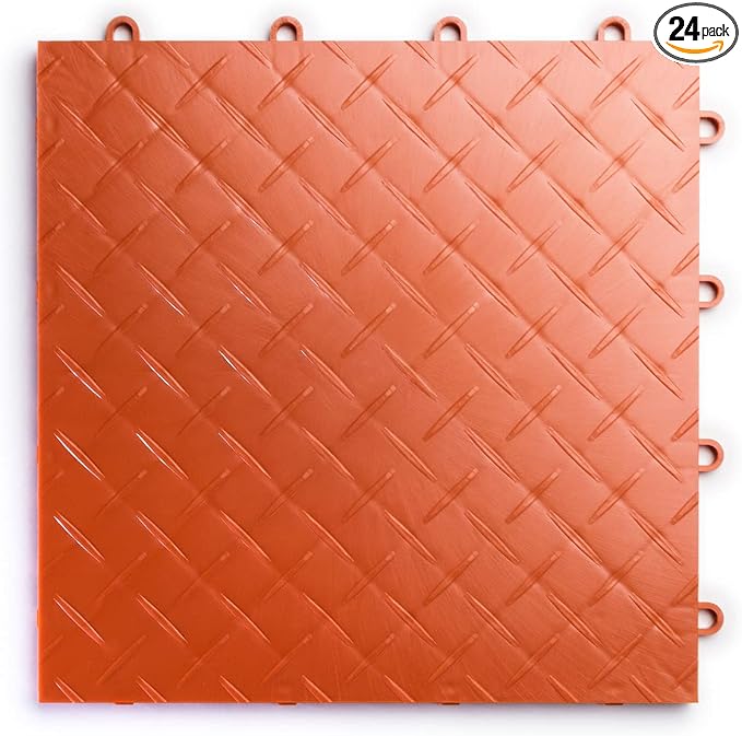 Big Floors RaceDeck Diamond Plate Design, Durable Interlocking Modular Garage by BigFloors