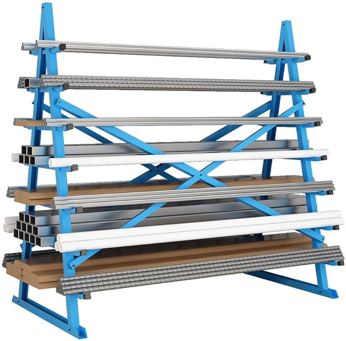 Yeeoy Steel Horizontal Storage Rack, 7 Tier Detachable Lumber Storage Rack by Unknown