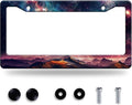 Mountain License Plate Frame Colorful Starry Sky Galaxy License Plate Stainless by GORSNKYE