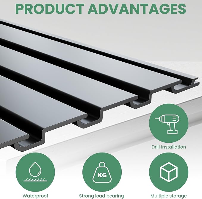 Slatwall Panel Wall Storage Systems, 4x8 ft Slat Wall Paneling Garage Wall - Image 4