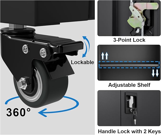 GREATMEET Garage Cabinets with Wheels - Image 5