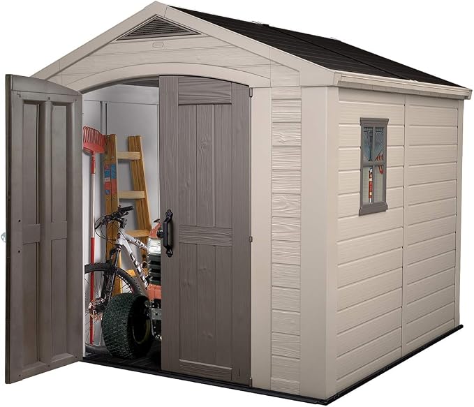 Keter Factor 8x8 Foot Large Resin Outdoor Shed - Image 10