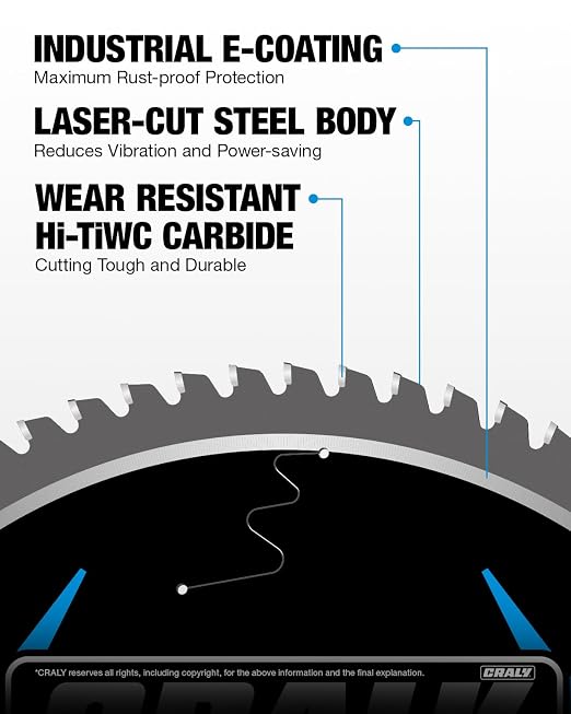 CRALY 14 Inch 72 Teeth Steel and Ferrous Metal Cutting Circular Saw Blade - Image 3
