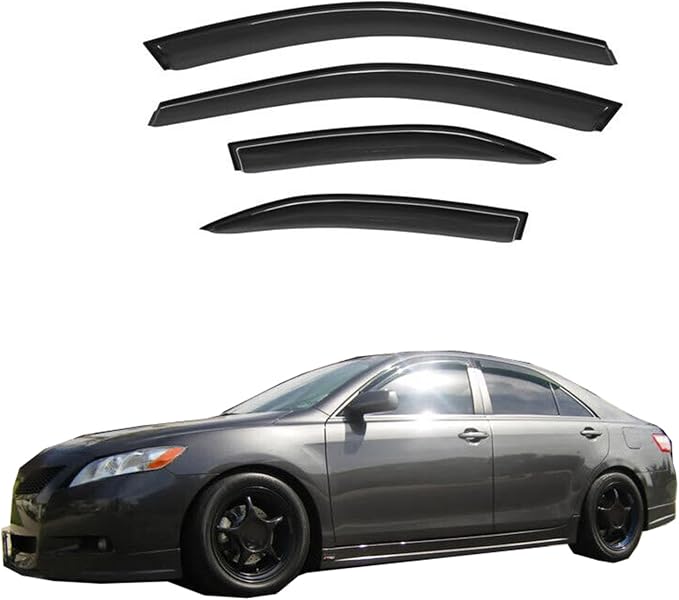 Wind Deflector Compatible with 2002-2006 Toyota Camry Smoke Sun/Rain Guard by GLDIFA