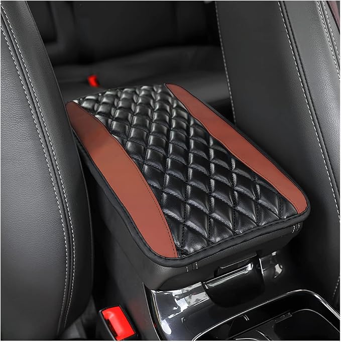 Car Center Console Cushion Pad, Universal Leather Waterproof Armrest Seat Box by Moly+Magnolia