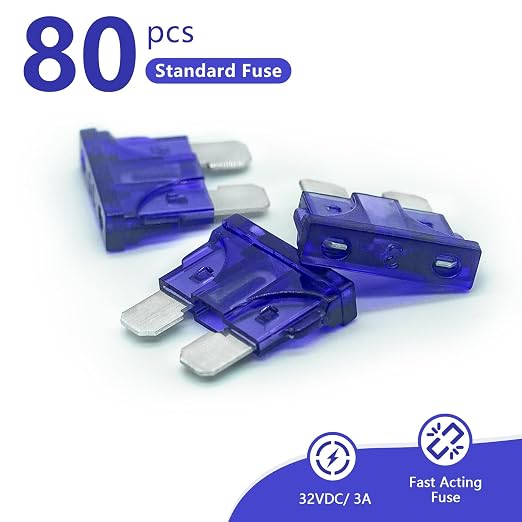 3 Amp Standard Fuse, 3A Car Blade Fuses - Image 2