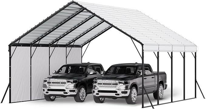 VEVOR Heavy Duty Metal Carport, 20 x 20 ft Outdoor Carport by VEVOR