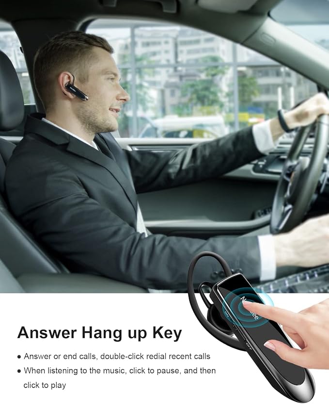 Bluetooth Earpiece Wireless Handsfree Headset V5.0 24 Hrs Driving - Image 6
