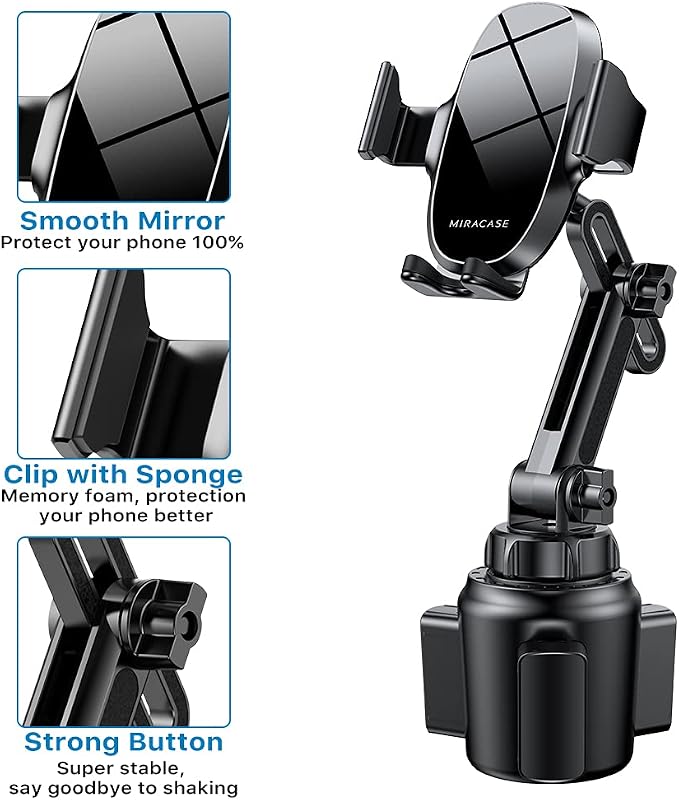 Miracase Cup Phone Holder for Car, Adjustable Long Neck Car Cup Holder Phone - Image 5