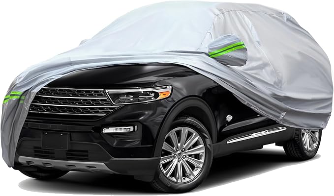 TUCAREST 6-Layers Premium Full Car Cover Hard Shell Zipper Design Waterproof by TUCAREST