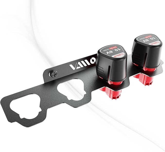 VAIIO Compatible Milwaukee M12 12V Battery Rack Holder, Wrought Iron Heavy Duty by VAIIO