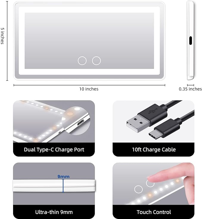 Car Sun Visor Vanity Mirror, Universal - Image 5