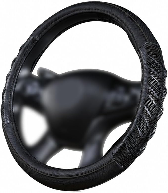 Flying Banner car Steering Wheel Cover Faux Leather Massage Universal fit 3D by FlyingBanner