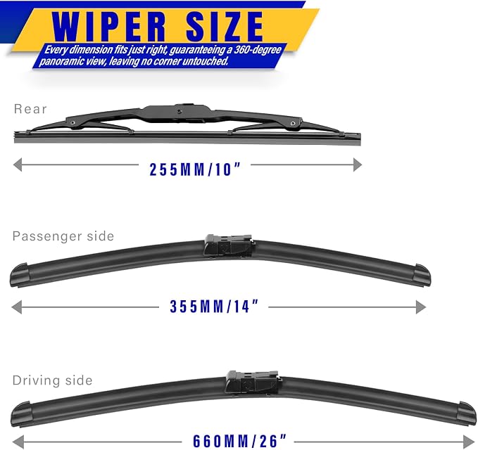 3 wipers Replacement for 2013-2021 2022 2023 Chevrolet Chevy trax/2013-2021 - Image 2