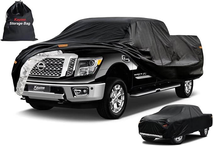 Kayme Truck Cover Custom Fit Nissan Titan XD Crew Cab Short Bed. Full Exterior by kayme