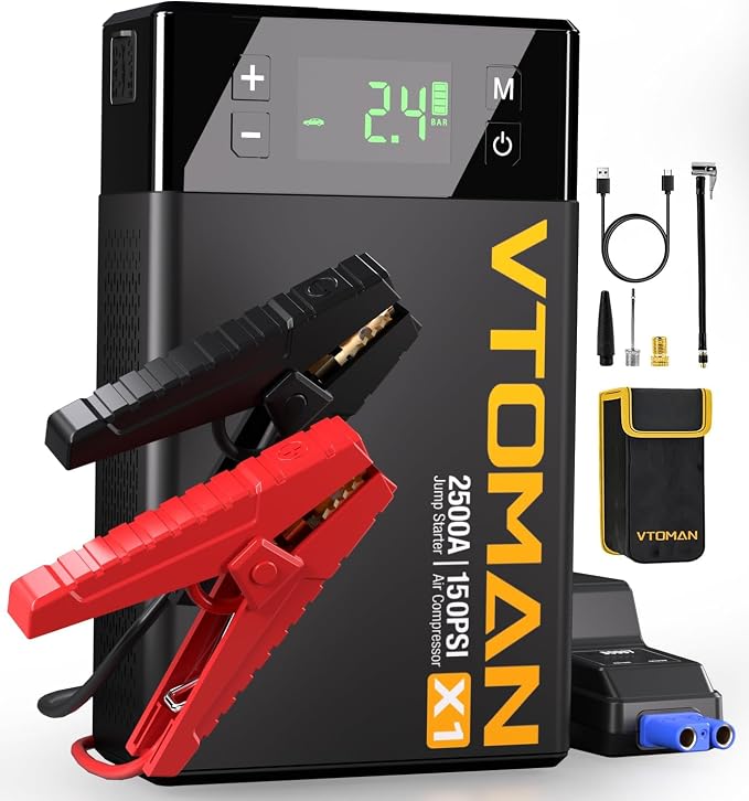 VTOMAN X1 Jump Starter with Air Compressor, Car Battery Jumper Starter with by VTOMAN