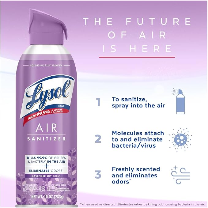 Lysol Air Sanitizer Spray, For Air Sanitization and Odor Elimination, Simple - Image 5