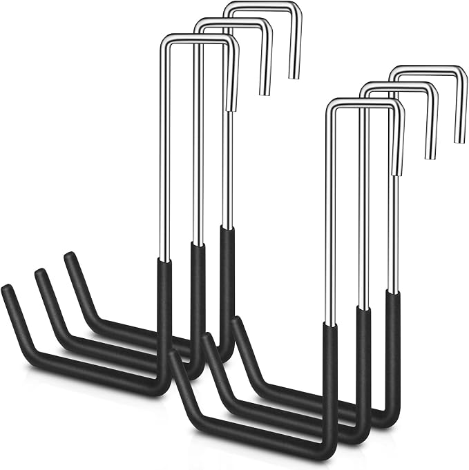 6 Pack Heavy Duty Rafter Hooks for Hanging Vinyl Coated Large S Hooks for by BOBOKA