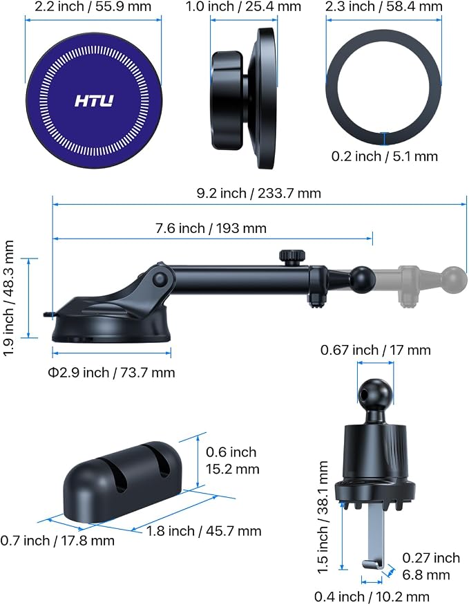 HTU for MagSafe Car Phone Mount Magnetic Phone Holder for Windshield Vent - Image 7