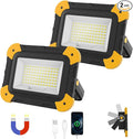 2-Pack Portable Flood Light, 4000mAh Magnetic Rechargeable LED Work Light by AUMIO