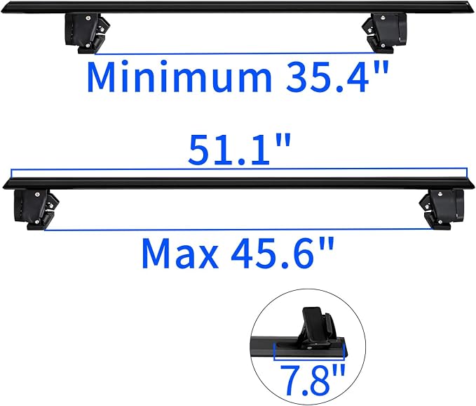 51" Roof Rack Cross Bars, Adjustable Universal Roof Rack, Aluminum Locking - Image 4