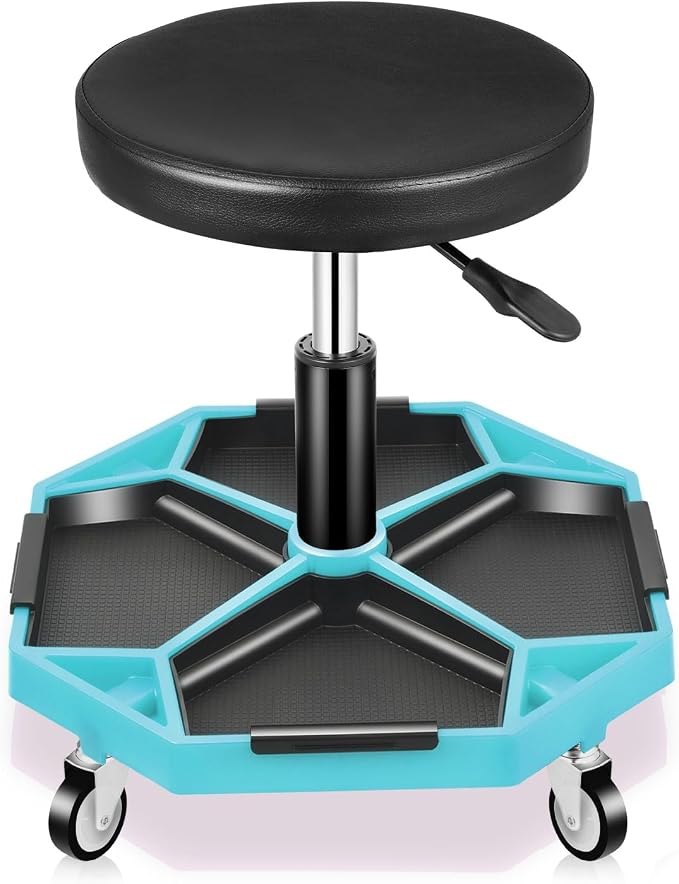 Auto Dynasty Mechanic Stool, Adjustable Rolling Pneumatic Creeper Garage Shop by AutoDynasty