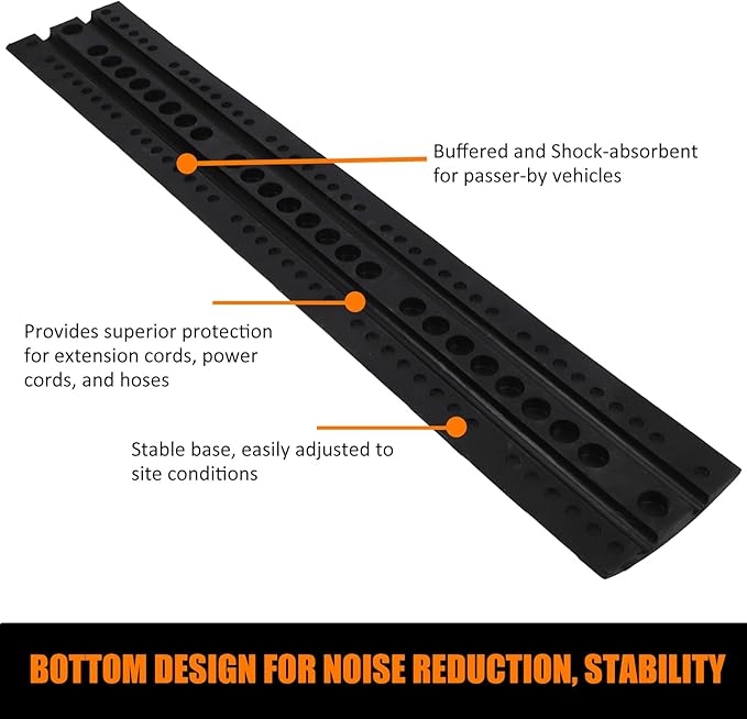 6 Ft Rubber Speed Bump, 2 Pack 2 Channel Modular Heavy Duty Speed Bumps Humps - Image 9