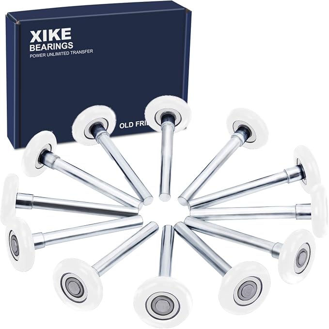 XiKe 12 Pack White 2" Nylon Garage Door Roller 4" Stem, Quiet/Durable and High by XIKE+BEARINGS