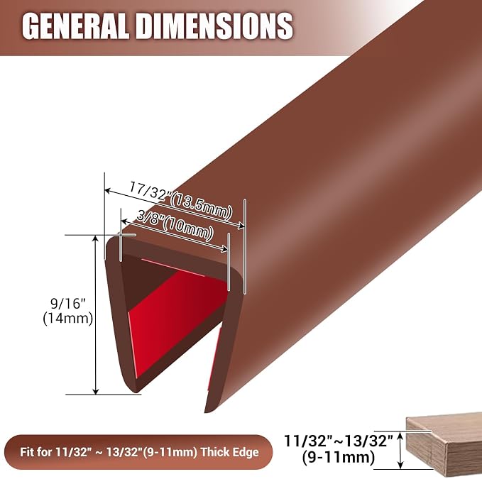 Rubber Edge Trim, Flexible Edge Banding, 3/8" U Channel Edge Protector - Image 2