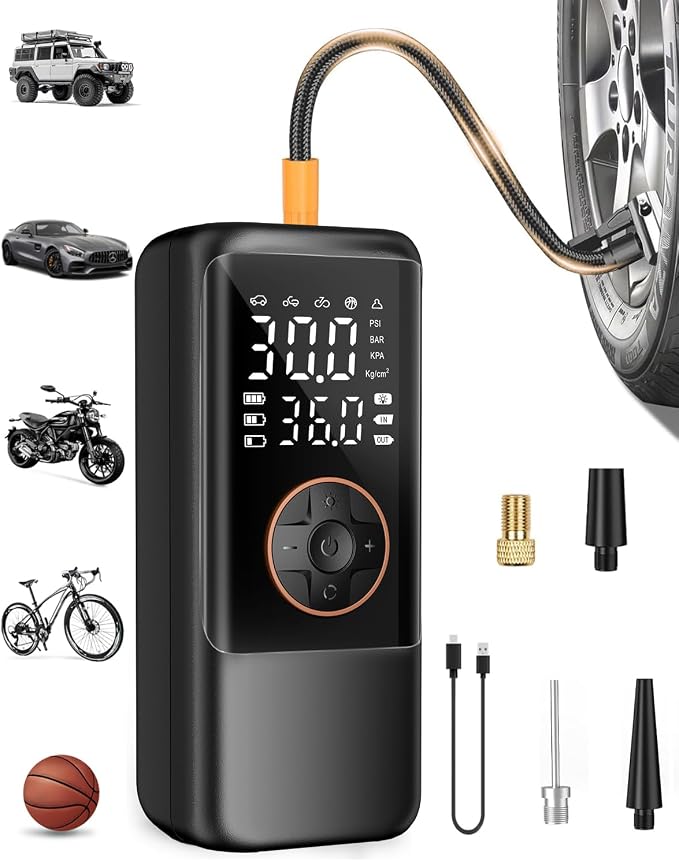 Tire Inflator Portable Air Compressor, 150PSI Air Compressor by MAKELIFT