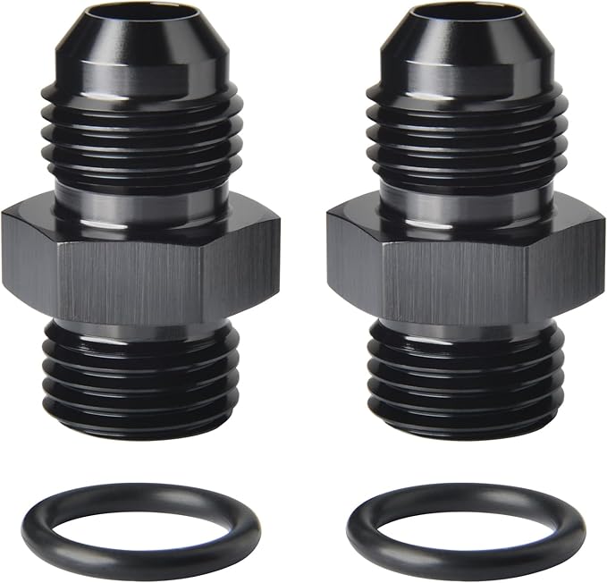 6AN Male Flare to 6AN ORB O-ring Boss Fuel Pump Rail Adapter Fitting Aluminum by Podavelle