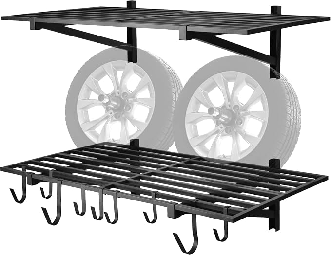 2 Pack Heavy Duty Garage Wall Shelving, Holds 200 lbs Each, Garage Shelving by Unknown
