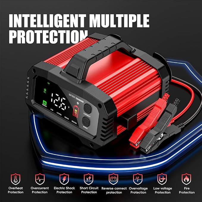 YONHAN 25A Battery Charger & Maintainer, 12V/24V All-in-One Charger - Image 5