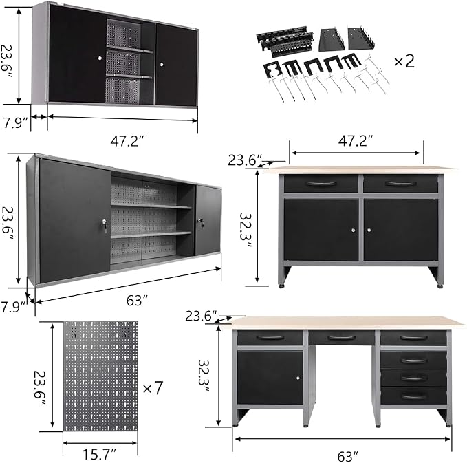JZD Metal Storage Organization System, Hanging Closet, - Image 3
