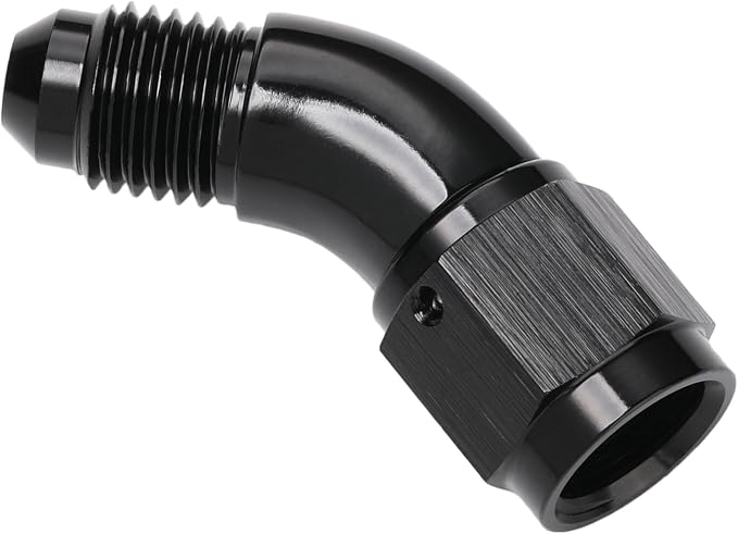 45 Degree 4AN Male to 4AN Female Swivel Full Flow Fitting Adapter Coupler - Image 4