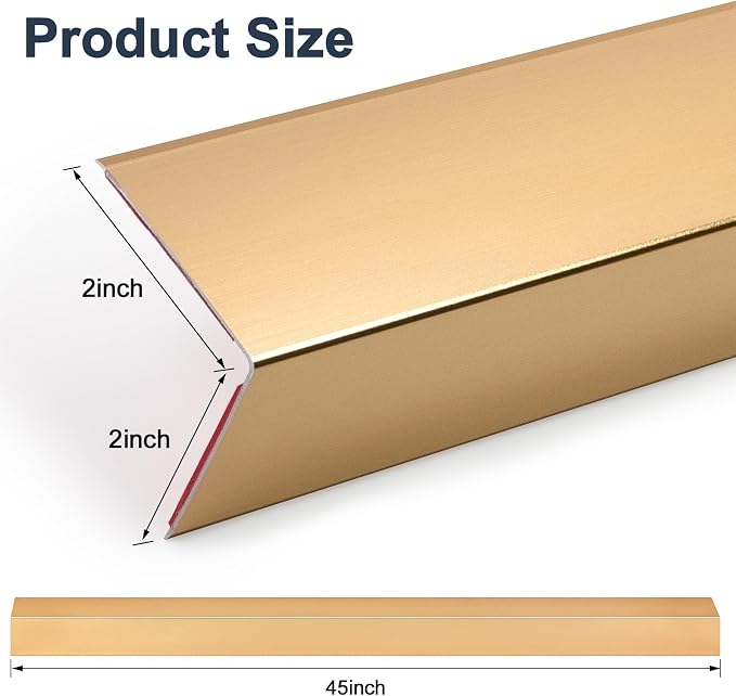 4PCS 45" Aluminum Metal Corner Protectors, Self Adhesive Corner Guards - Image 2