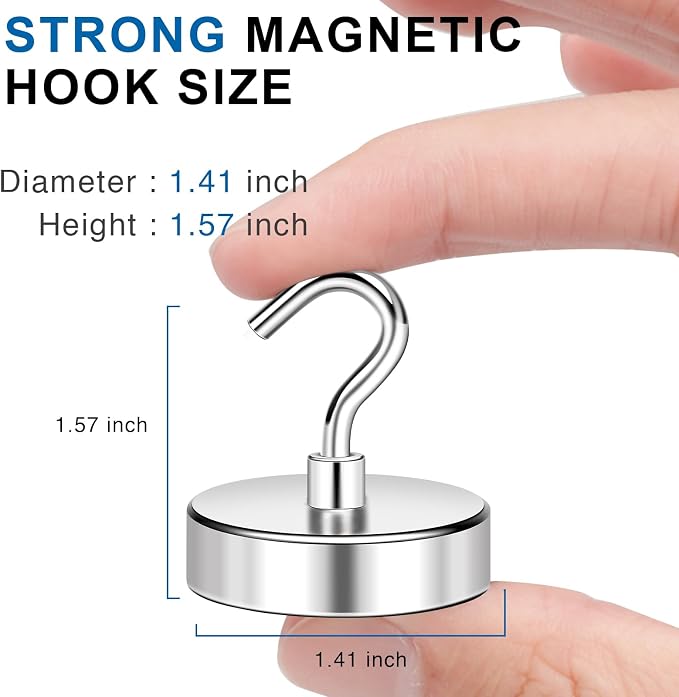 LOVIMAG Magnetic Hooks Heavy Duty, Super Stong Magnetic Hooks Neodymium Magnet - Image 2