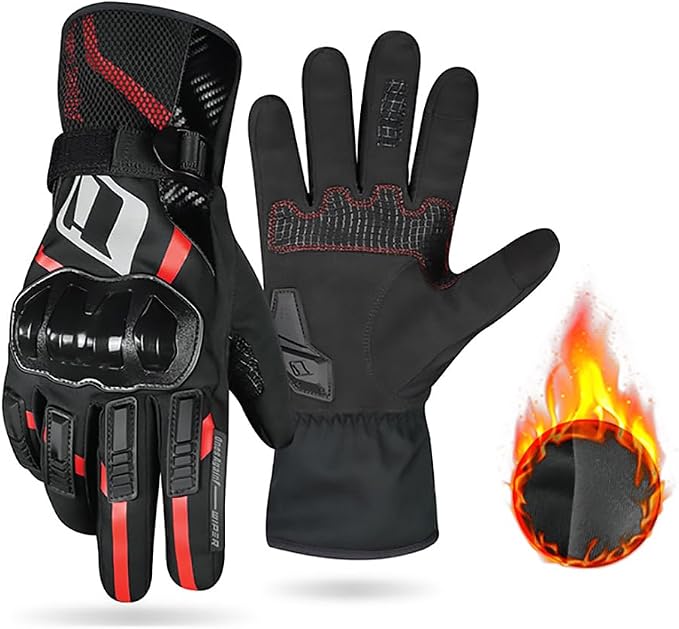 Motorcycle Gloves, Waterproof, Touch Screen, Men's Winter Gloves, Snowmobile by HJMGL