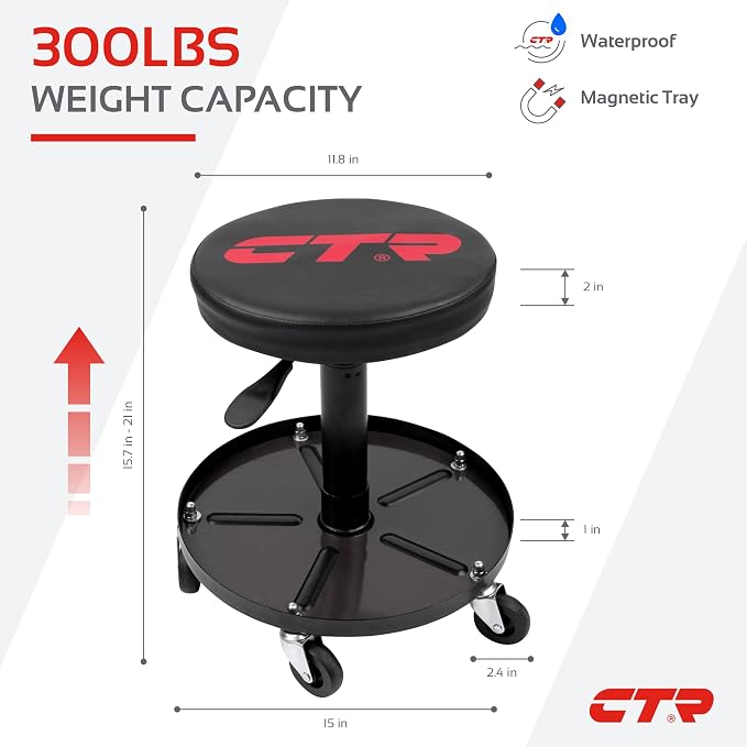 CTR Rolling Mechanic Shop Stool - Image 2
